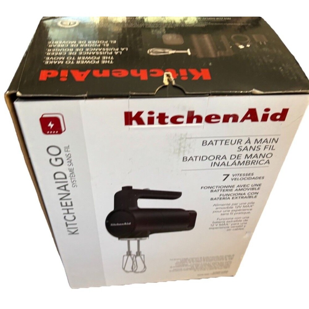 KitchenAid GO KHMR762BM Cordless Hand Mixer 7-Speed 12V Matte Black - Picture 4 of 4